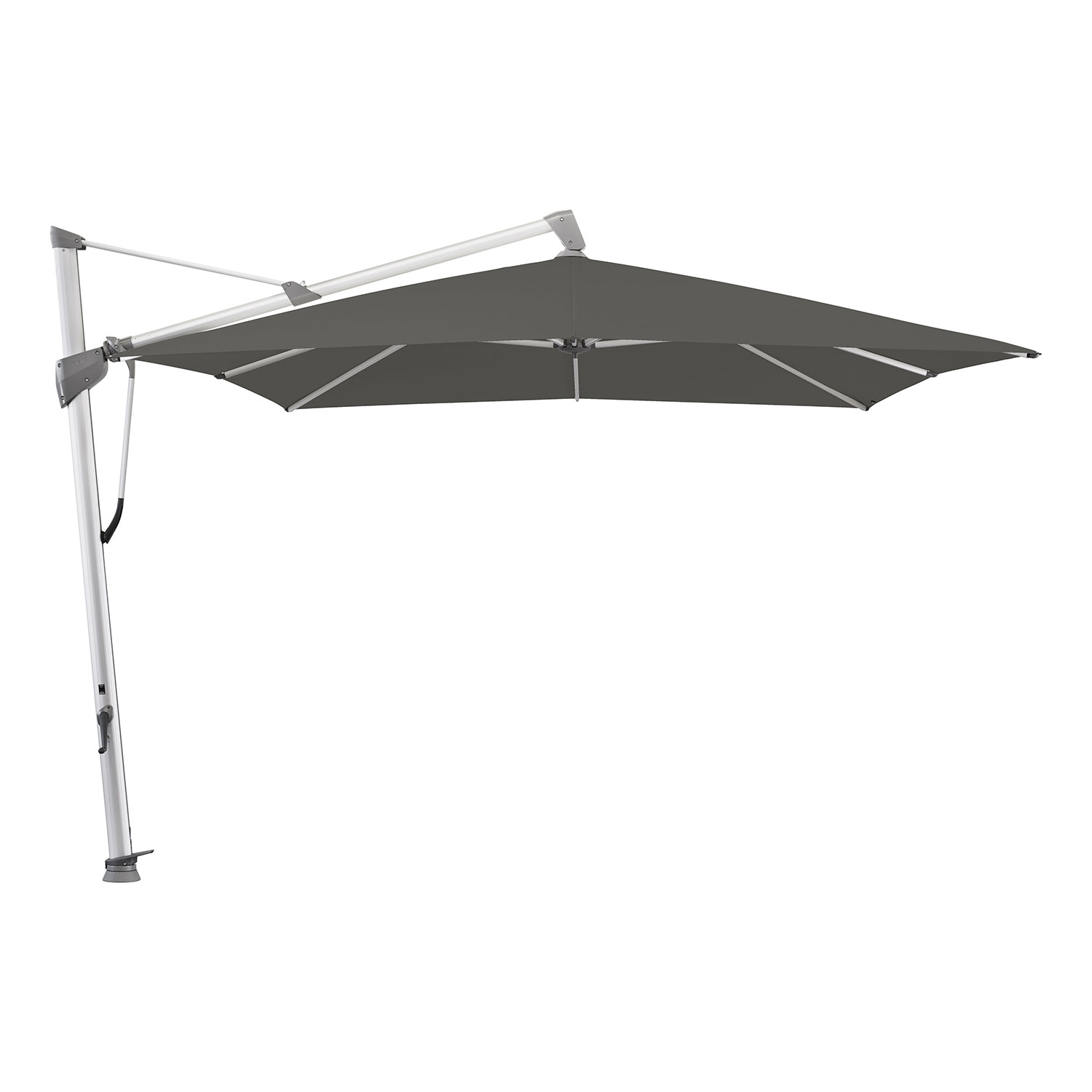 Glatz Sombrano S+ frihängande parasoll 300×300 cm kat.5 anodizerad alu / 502 thunder