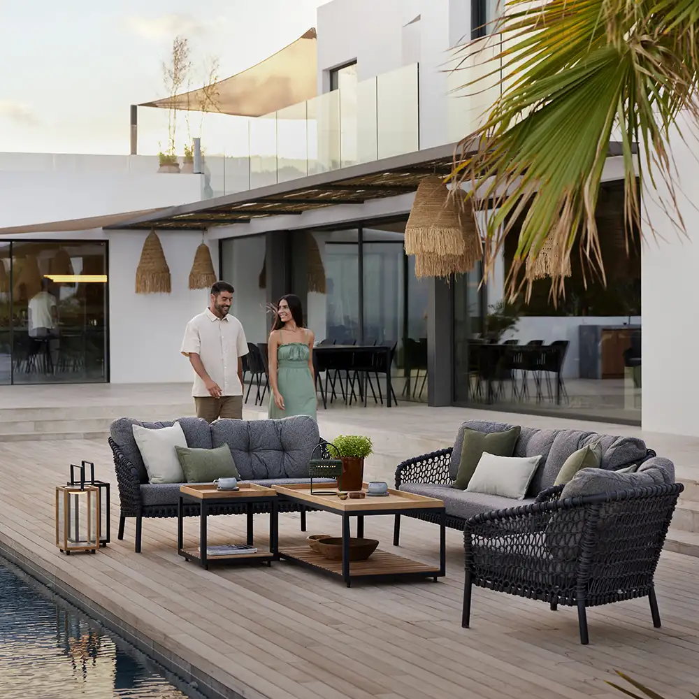 Ocean 3-sits soffa Dark grey Soft Rope