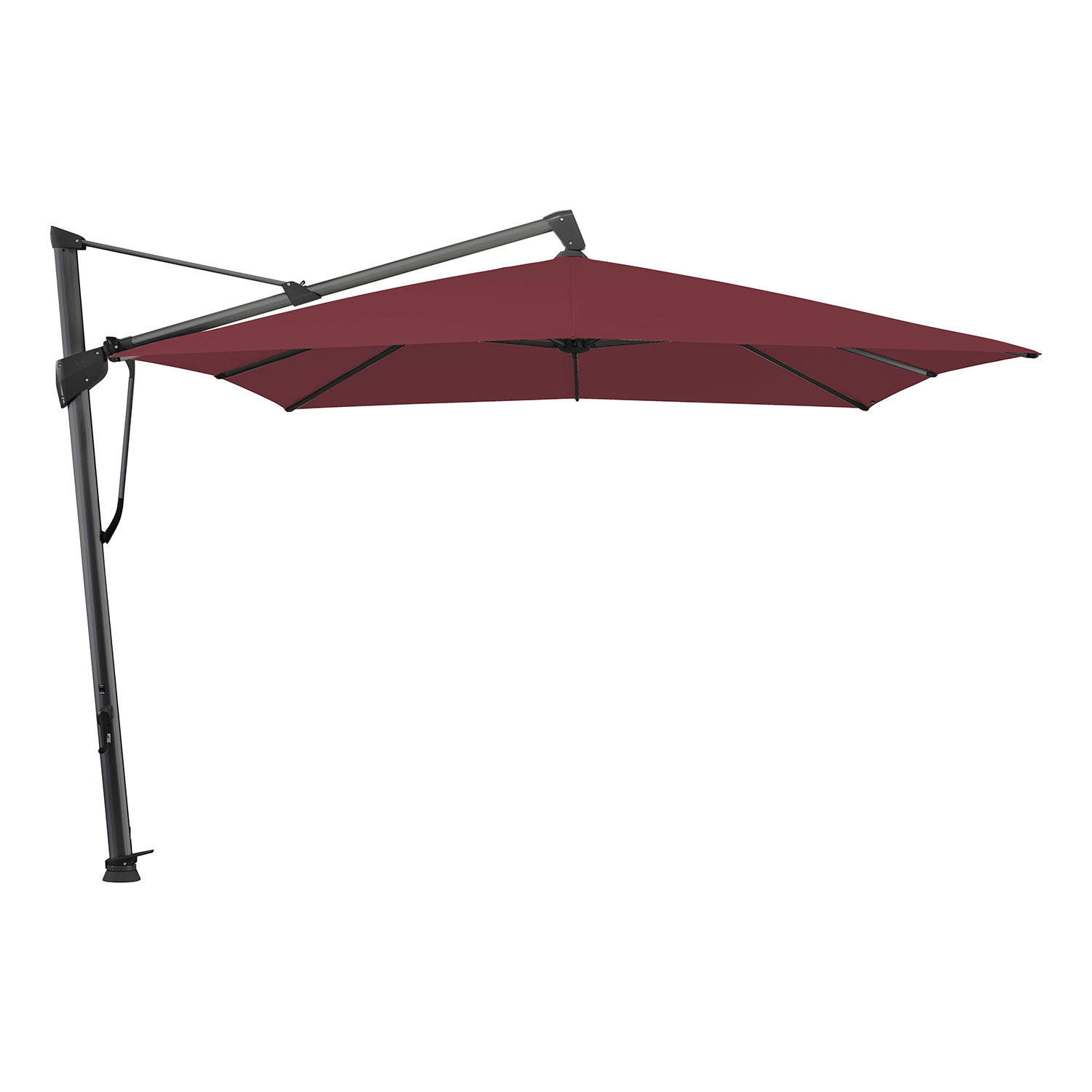 Glatz Sombrano S+ frihängande parasoll 400×300 cm kat.4 antracite alu / 436 wine