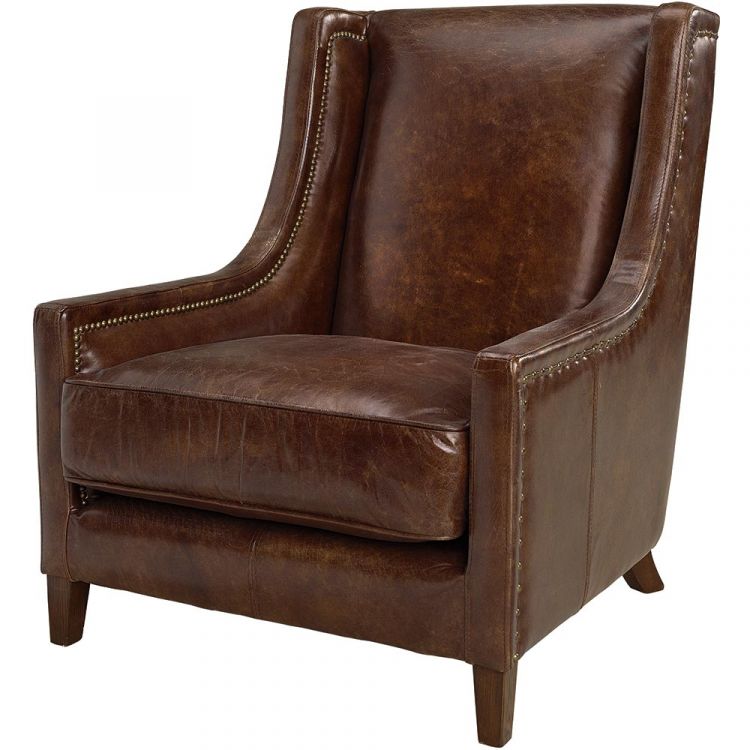 artwood, aw44 fåtölj leather vintage cigar