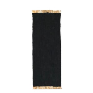 Block Handvävd Matta - Black/Natural