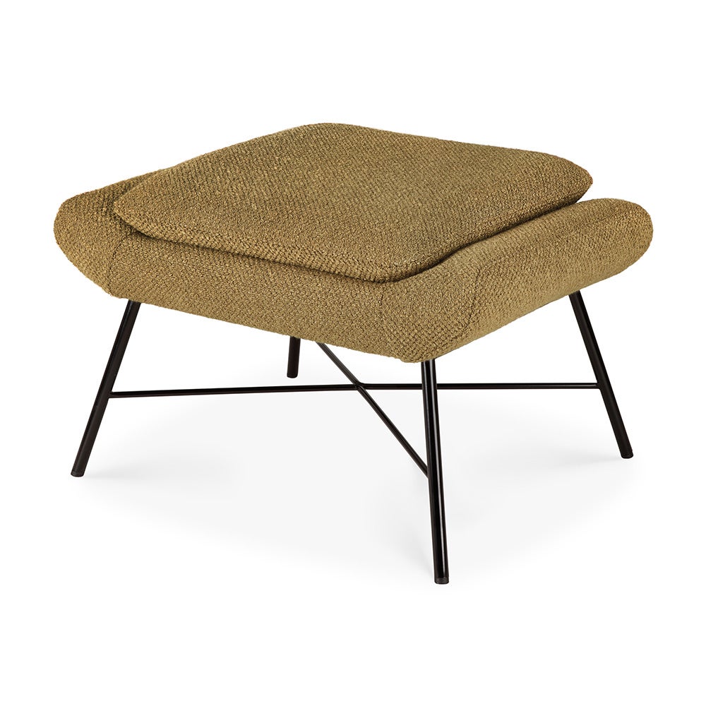 ethnicraft, barrow fotpall - ginger fabric