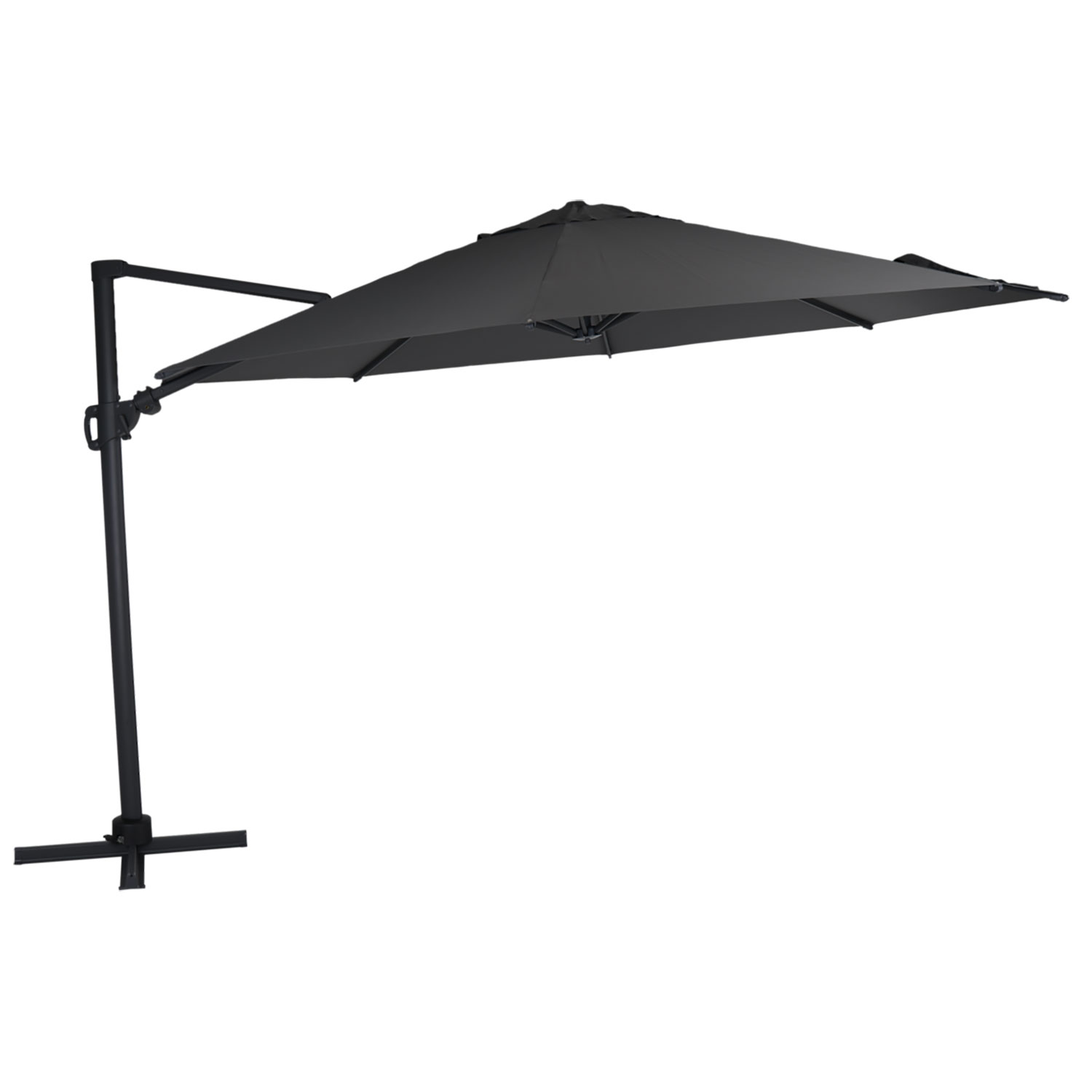 Varallo frihängande parasoll 375 cm grå/grå Brafab