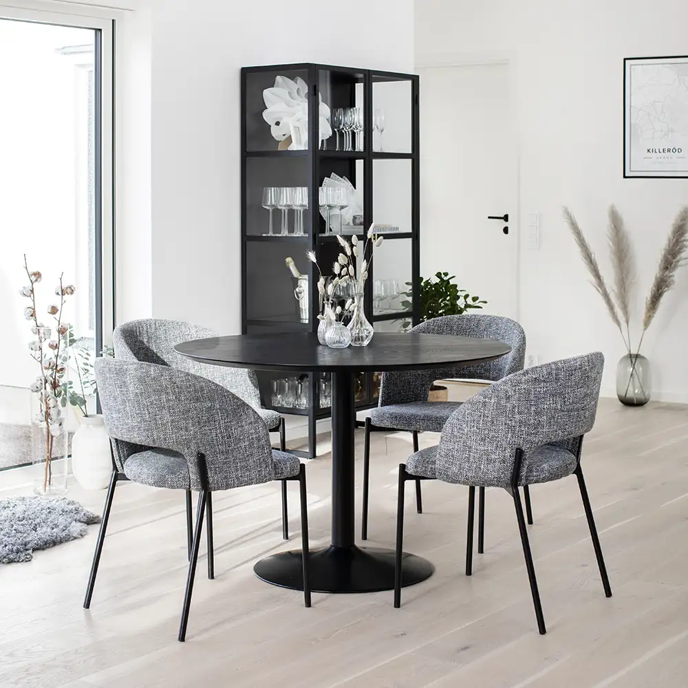 Miles Matbord trumpetfot 110 cm svartbetsad ask