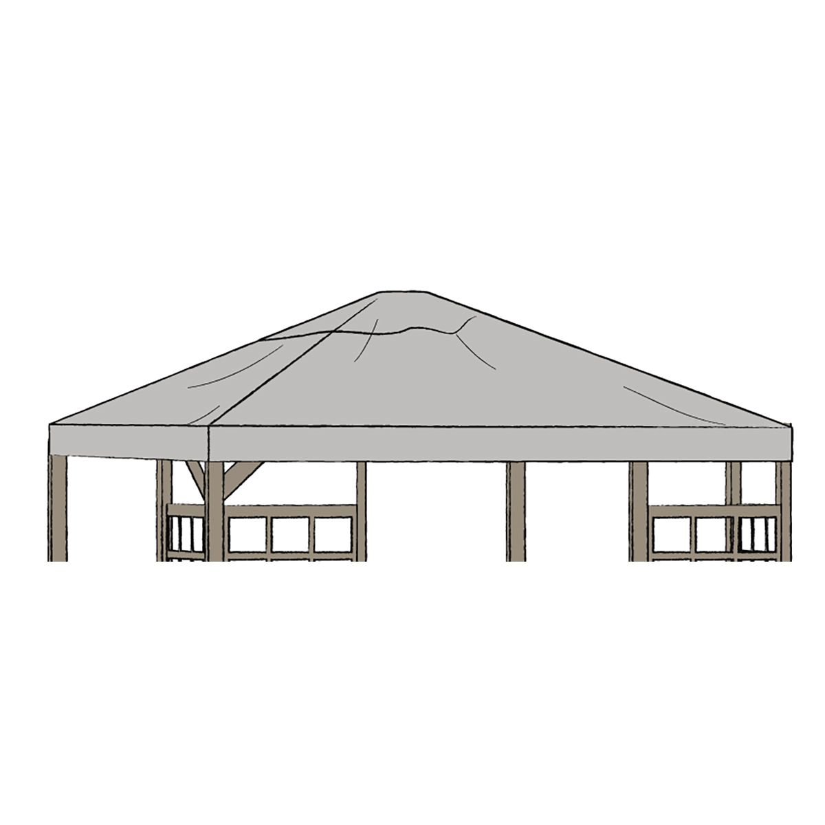 Hov paviljong tak 350x350 cm grå