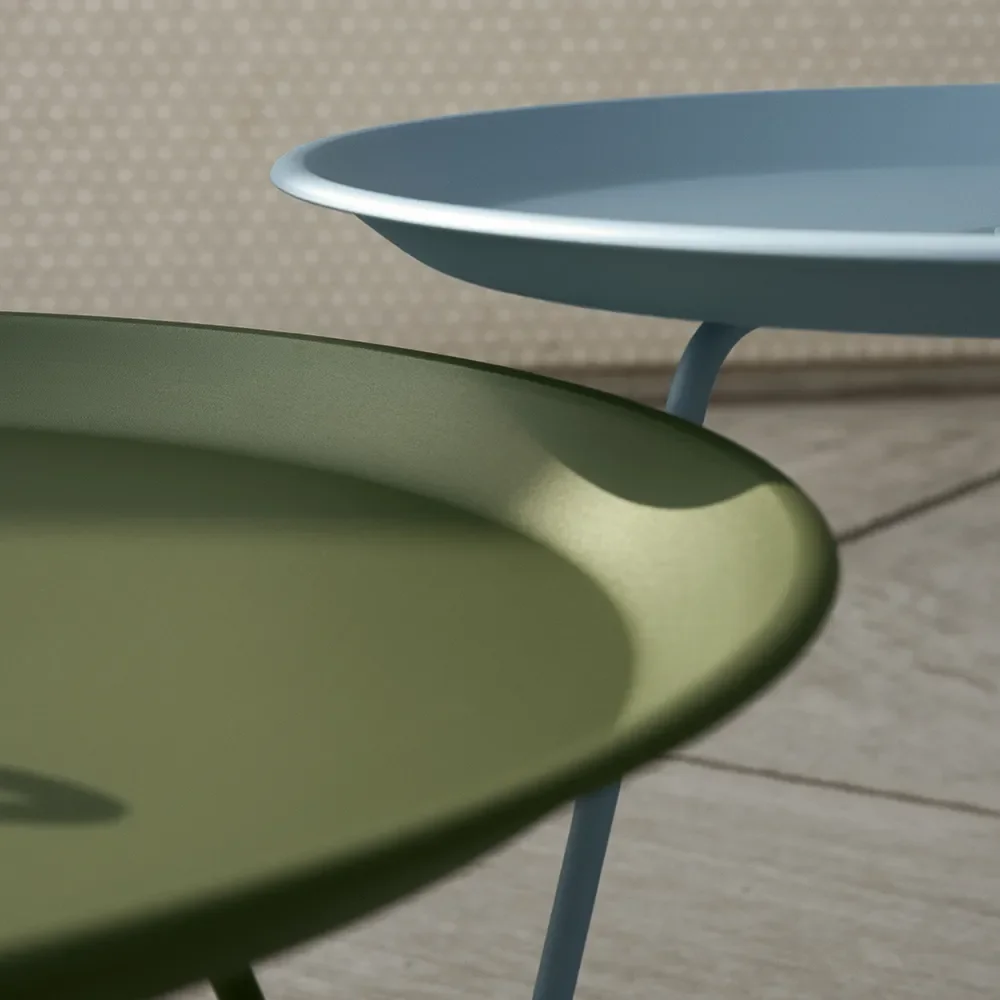 EYELET sidobord Ø57,5 olivgrön