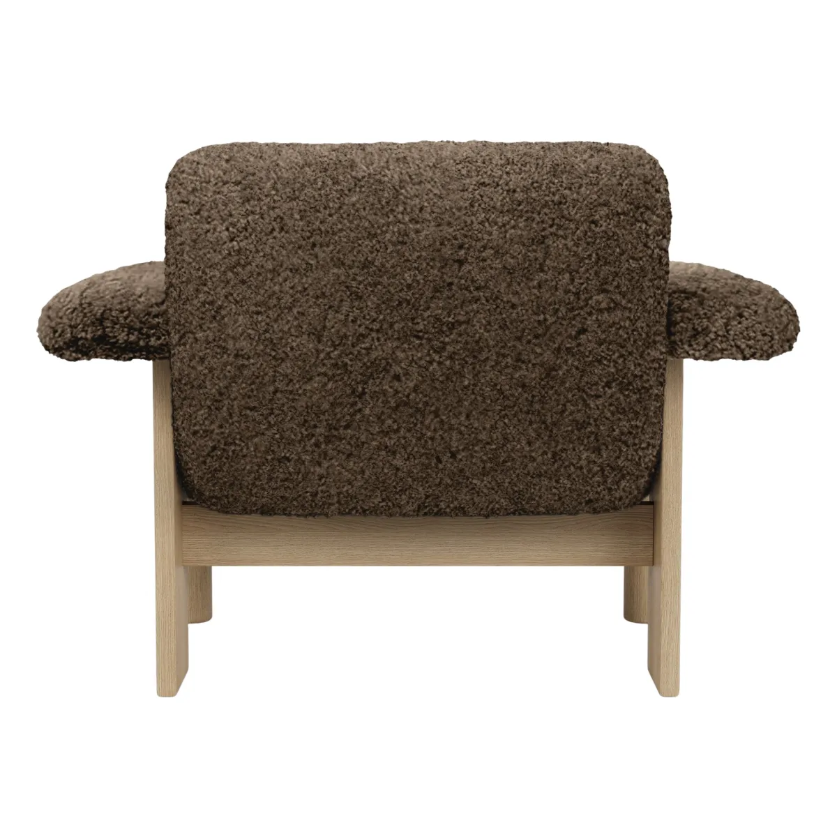 Brasilia loungestol, låg rygg, massiv ek, Sheepskin Nevotex Root