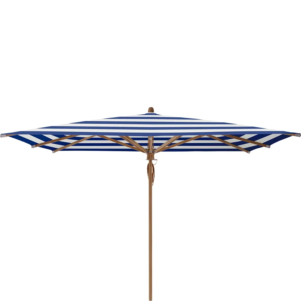 Glatz, Teakwood parasoll 330x330 cm Kat.5 602 Blue Stripe