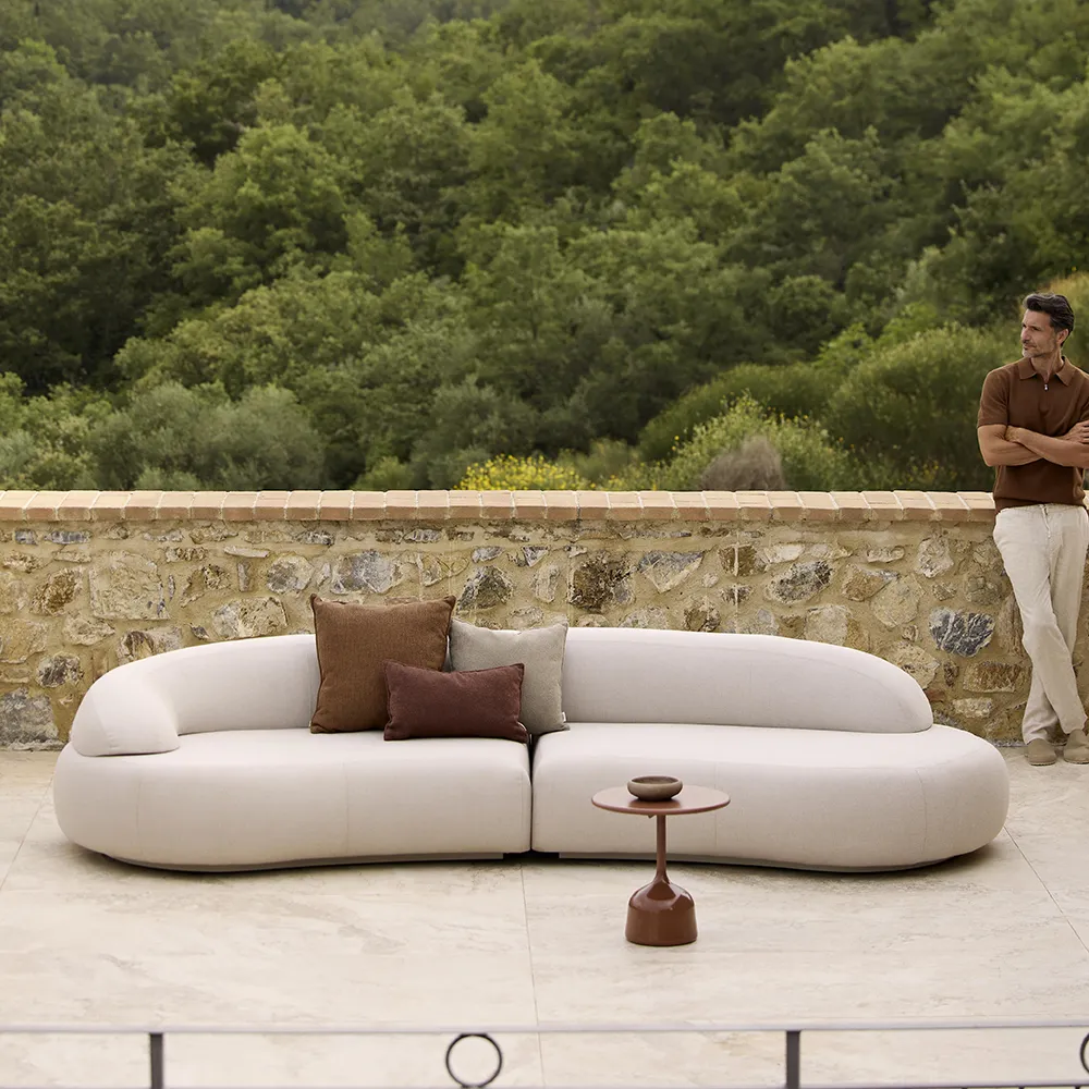 Mellow soffa modul vänstre m/långt ryggstöd Sand