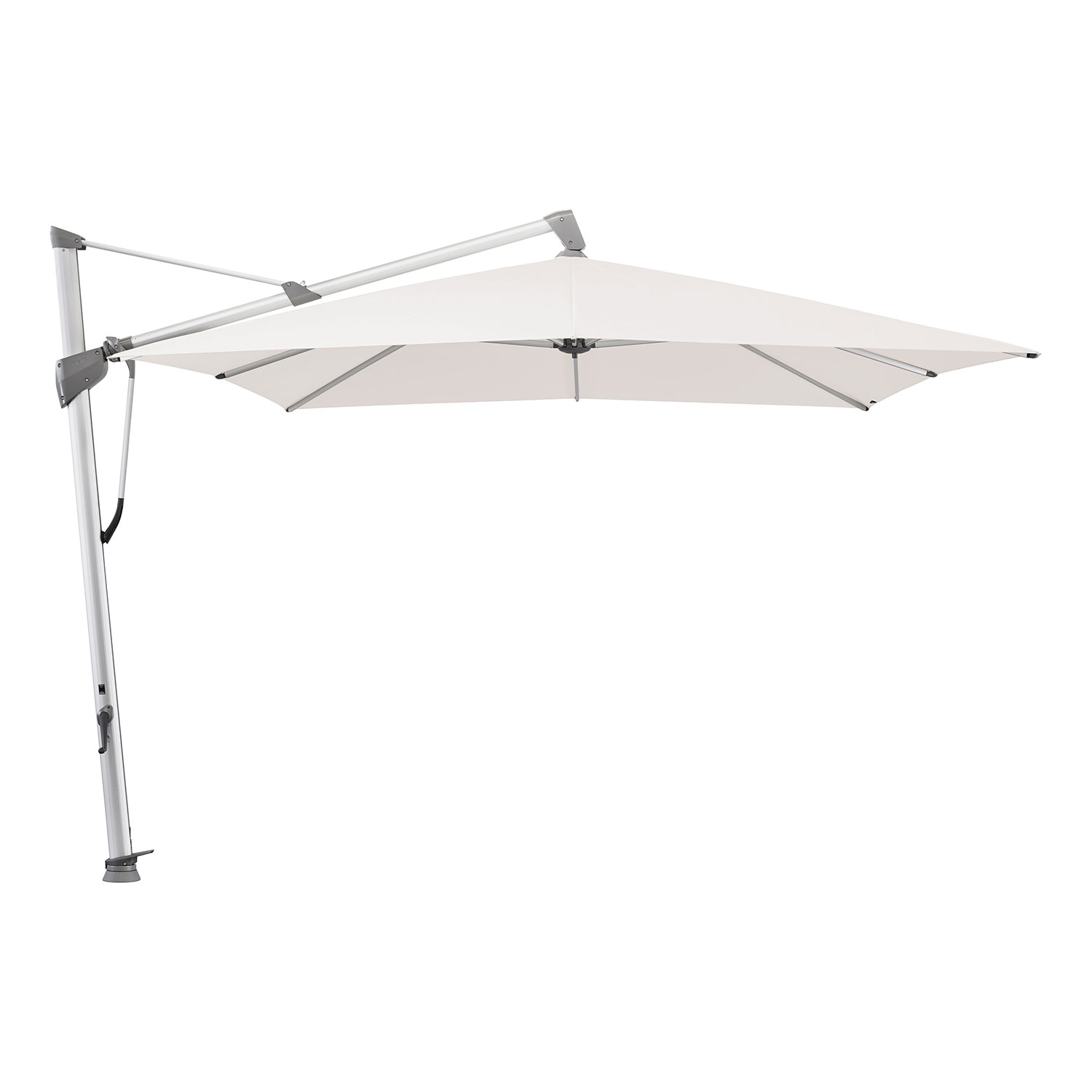 Glatz Sombrano S+ frihängande parasoll 400×300 cm kat.4 anodizerad alu / 404 white