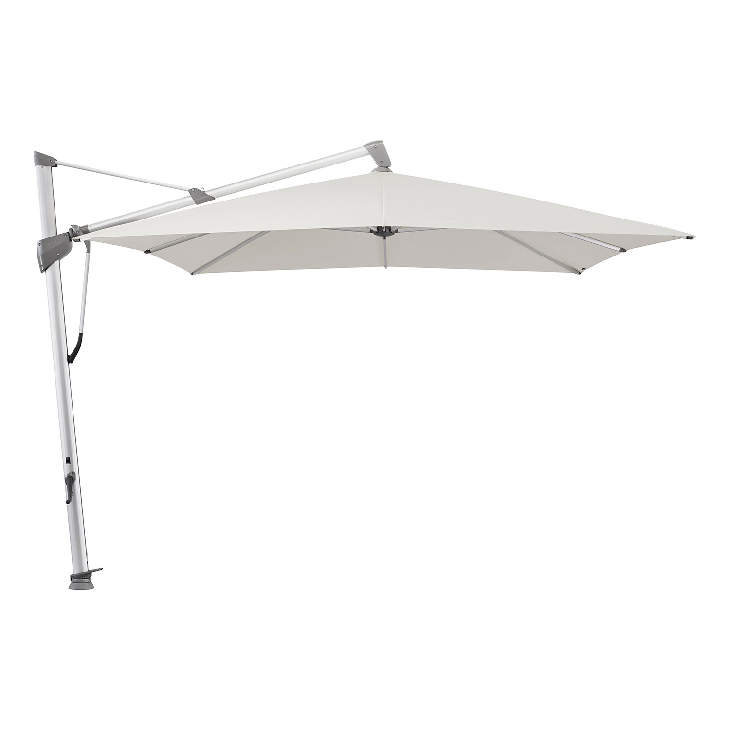 Sombrano S+ frihängande parasoll 350×350 cm kat.5 anodizerad alu / 500 plaster Glatz