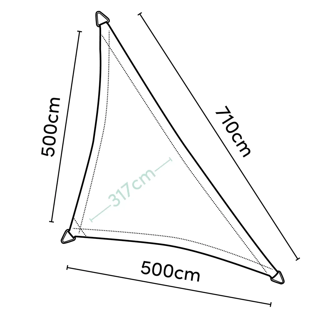 Coolfit solsegel triangulärt 90° 500x710cm svart