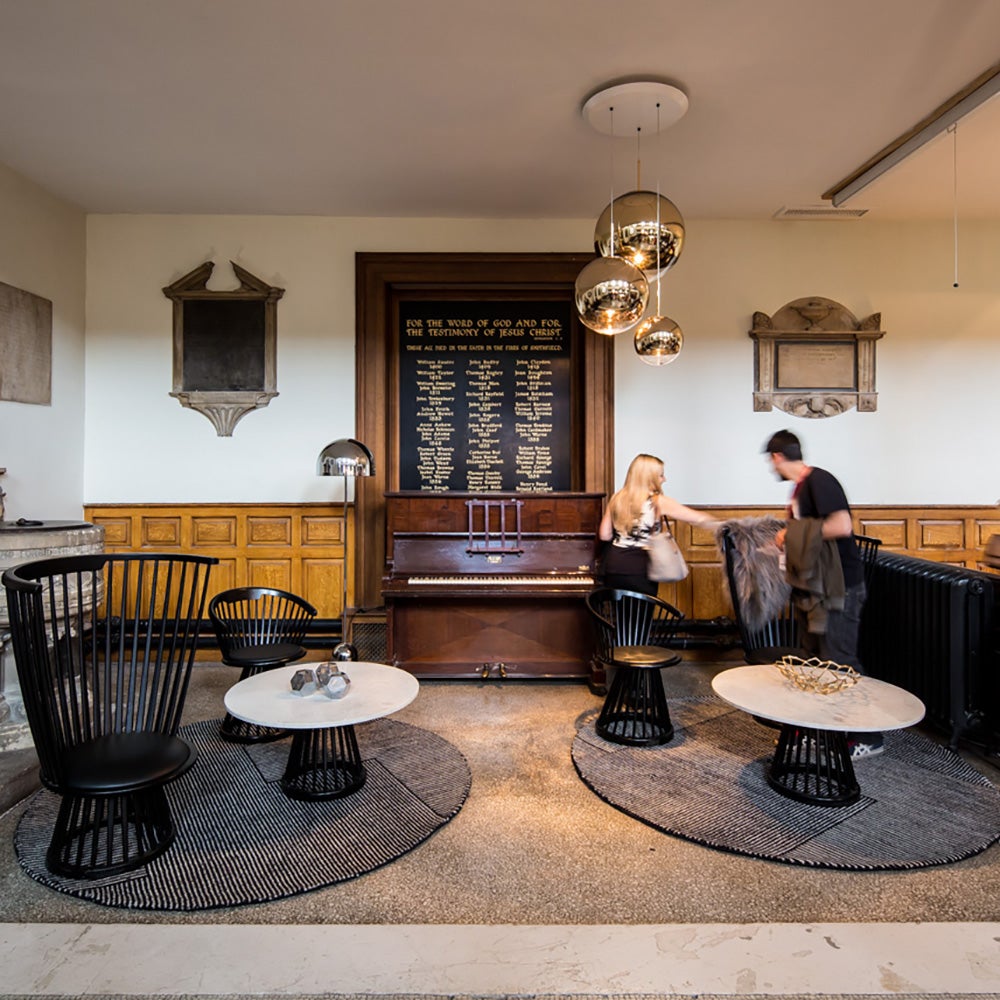 Fan bord svart stenskiva 90 cm vit