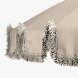 Parasoll med fransar Ø240 cm Beige