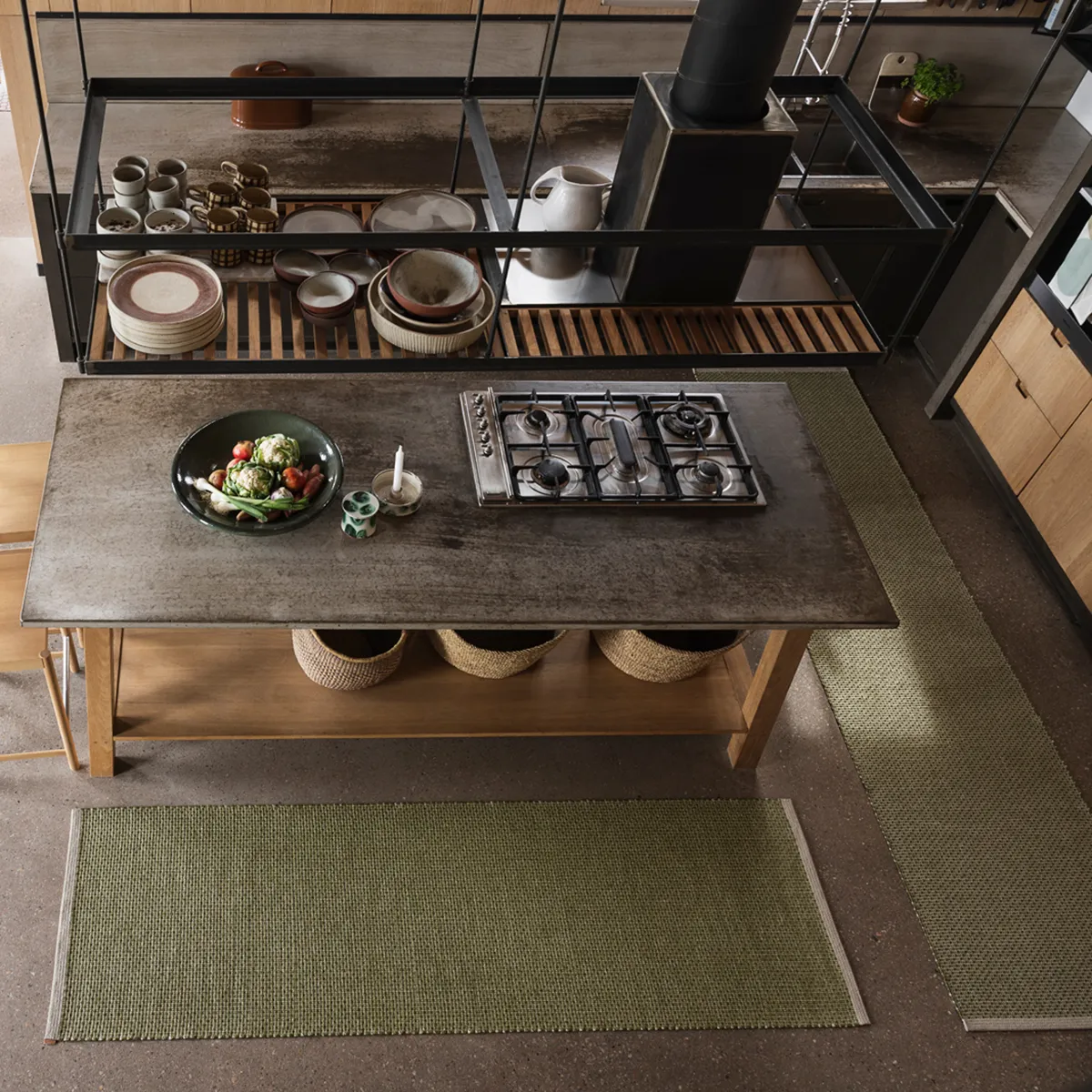 Tvättbar Plastmatta NILS Dark Olive 70x180 cm