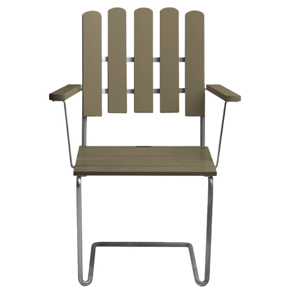 A2 Fåtölj Grönlackad Ek / Varmförzinkat Stativ