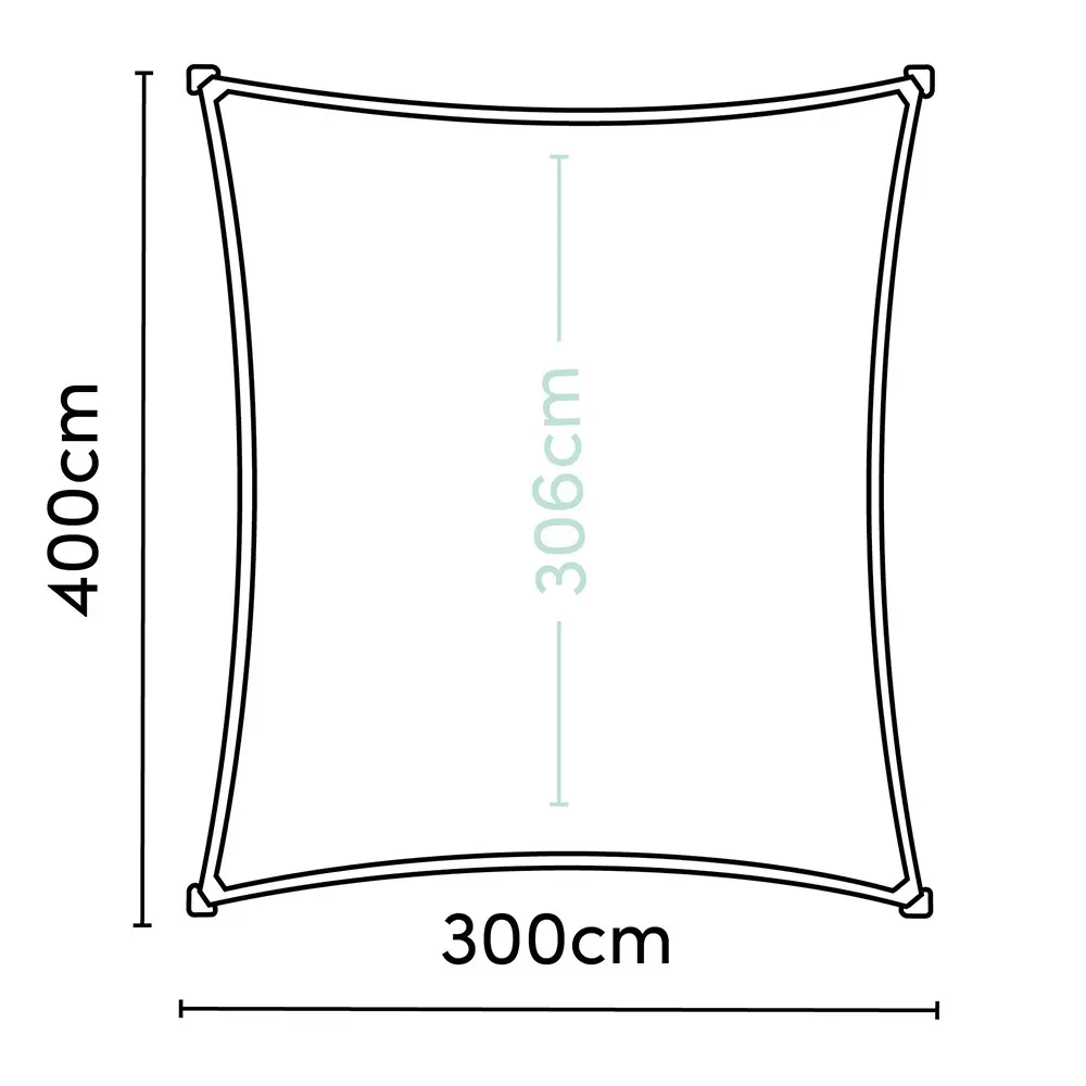 Coolfit solsegel rektangulärt 300x400cm off white 
