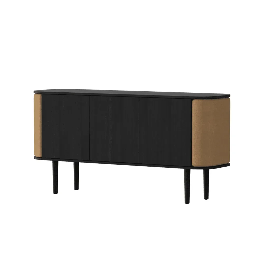 umage, treasures 3-dörrars skåp svart ek/sugar brown