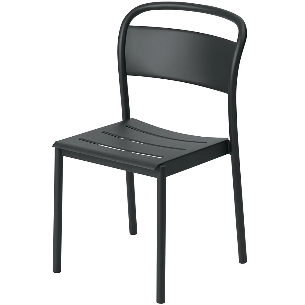 Produktfoto för Muuto - Linear Steel Side Chair - Trädgårdsstol - Black - L49,6 x D54 x H85,1 cm