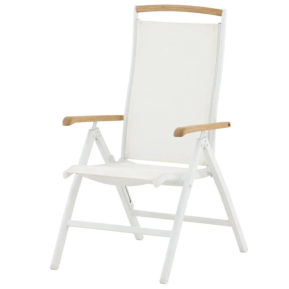 Panama Positionsstol Vit/Teak 2-pack