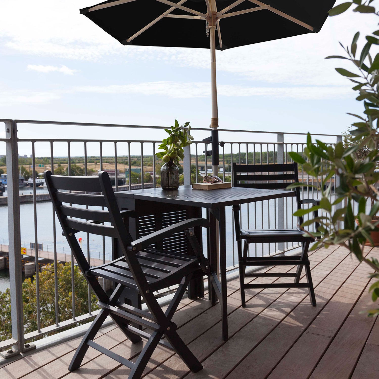 Butterfly balkongbord 65x130 cm svart 