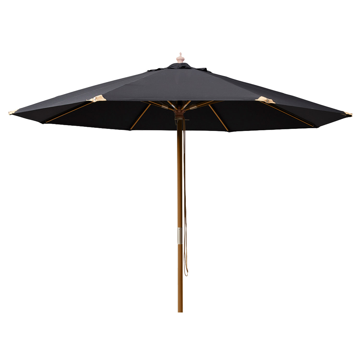 Cinas Capri parasoll 300 cm trästomme svart