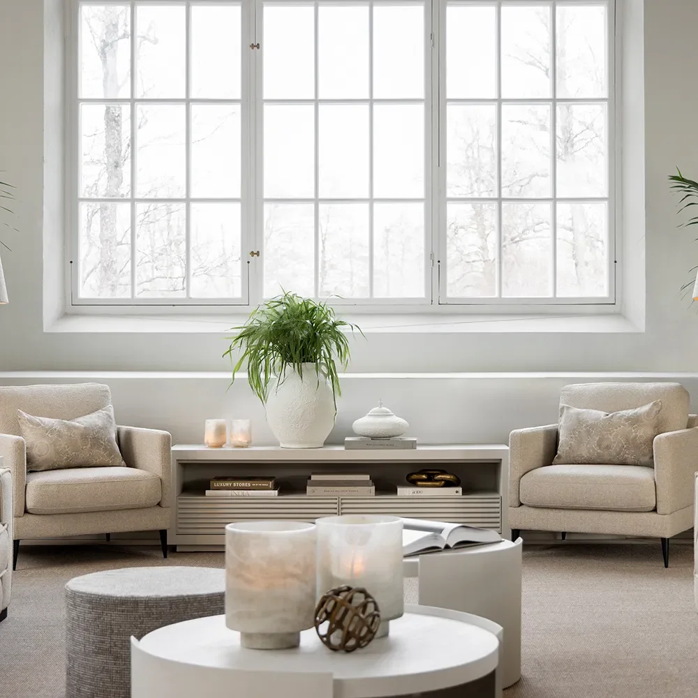 HAYDEN mediabänk-Ivory mist