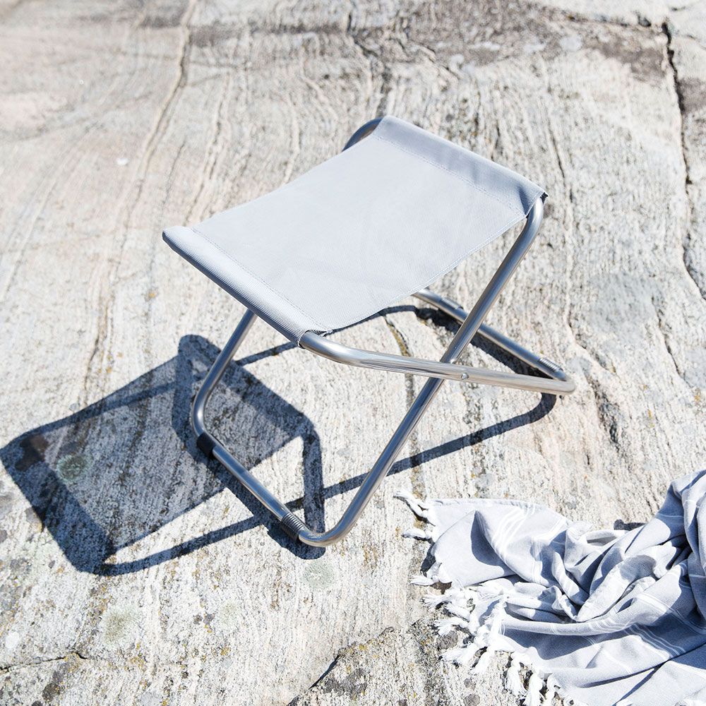 Chico fotpall grå aluminium/textilene 