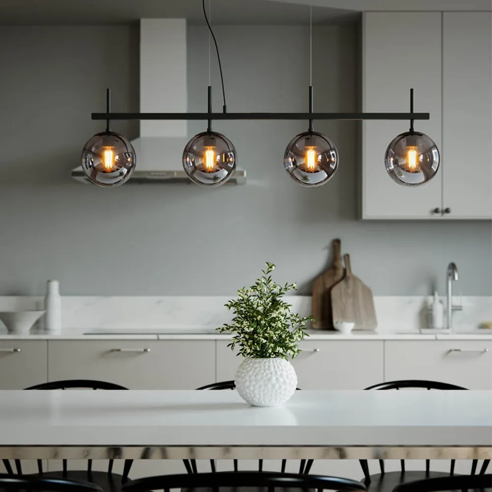 Boyle taklampa 4 lampor Rökgrå