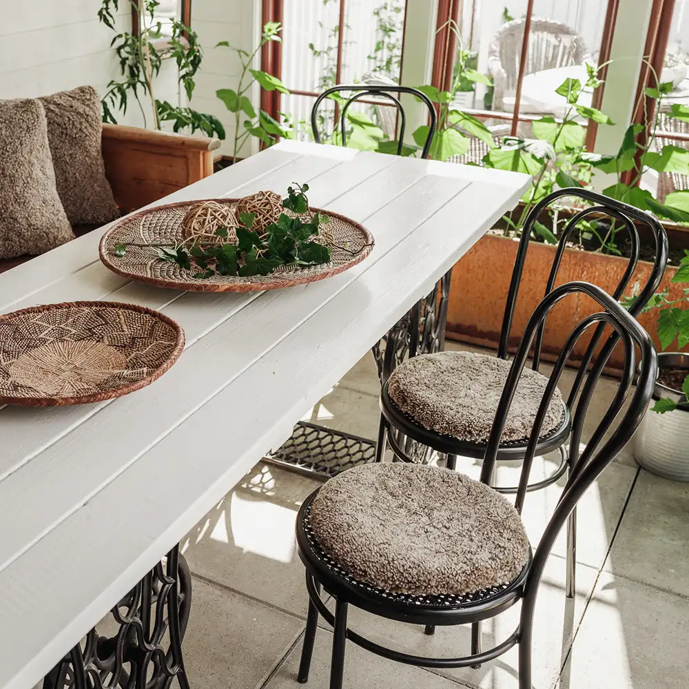 Rund sittdyna Ø34 cm Light Brown