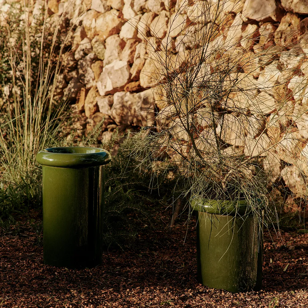 Alternativ bild 1 för Ferm Living - Rollo Pot - Blomkruka - H36 - Moss Green - W31 x D31 x H36 cm