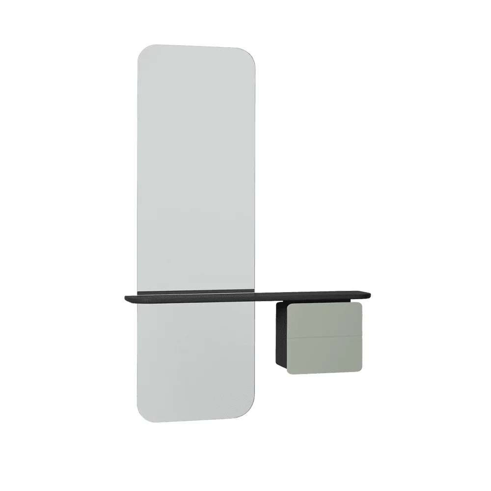 Umage, One More Look Spegel Svart ek/ Nuance Olive