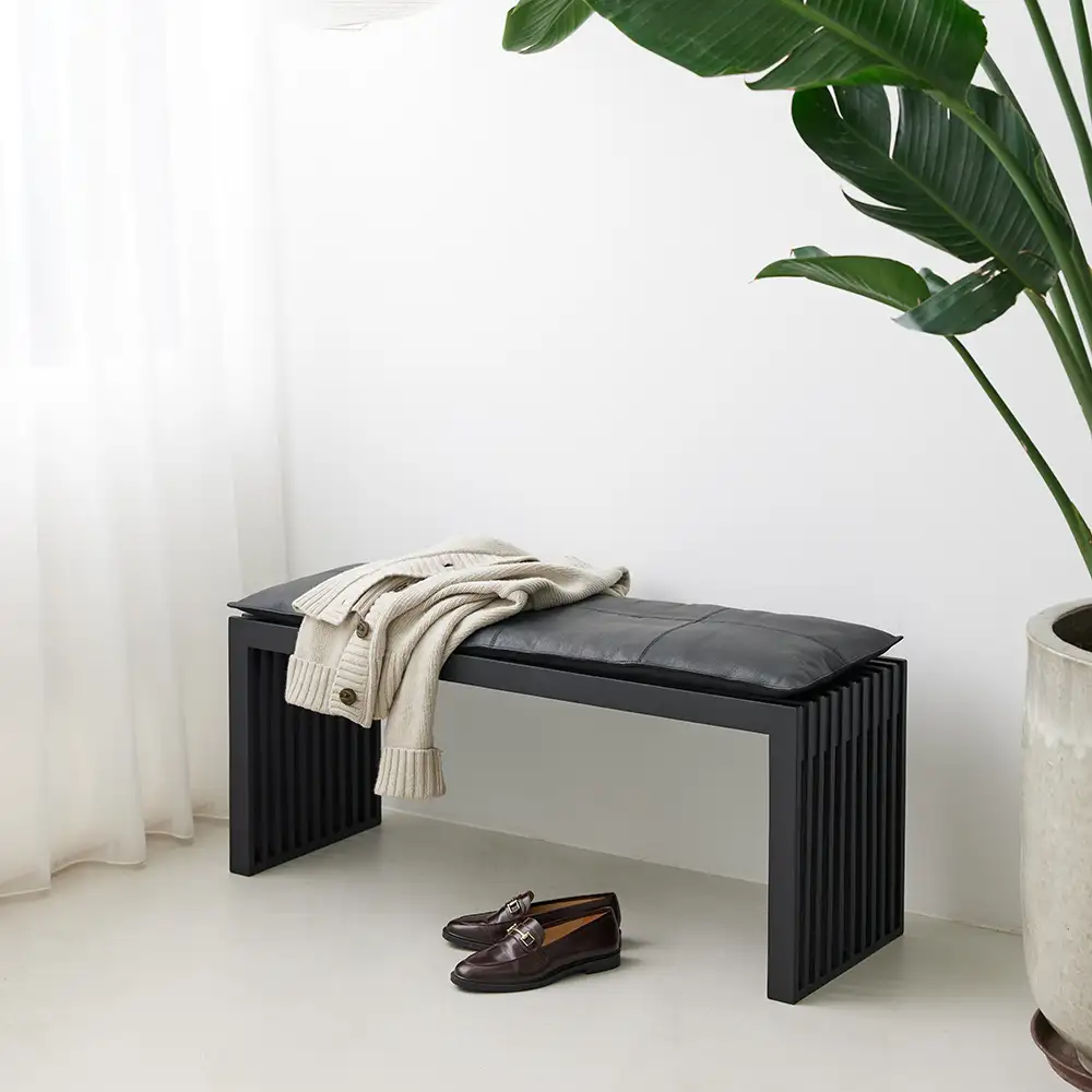 Rib Dyna 104 cm Svart läder 