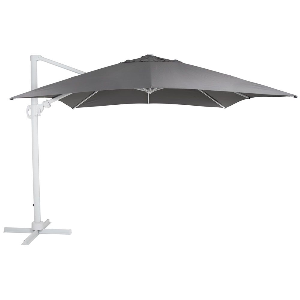 Brafab Varallo frihängande parasoll 300×300 cm vit/grå