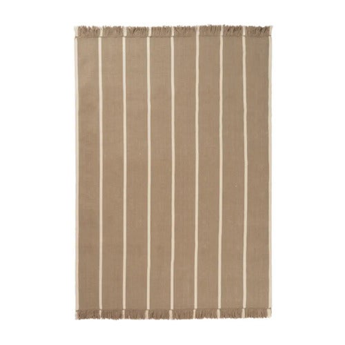 Calm Kelim Matta 140x200 cm- Dark Sand/Off-white
