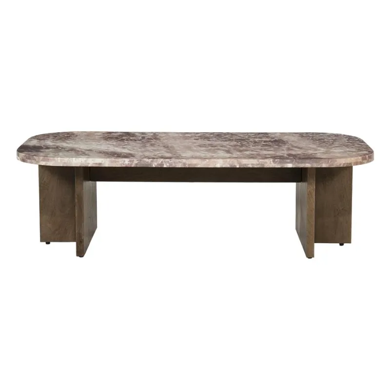 By-Boo, Haussmann Soffbord 120x59x40 cm Mangoträ & Marmor Rosa