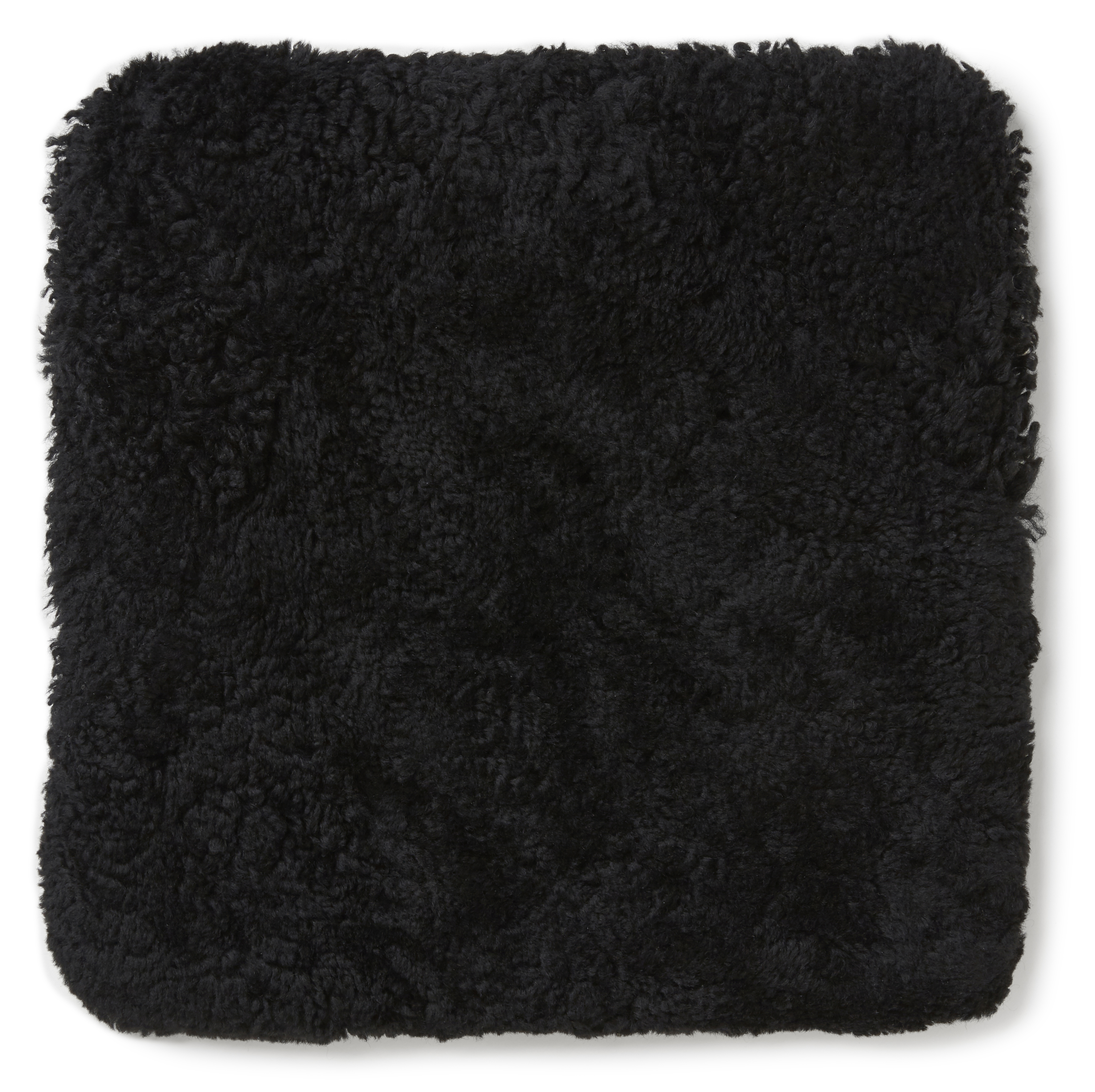 Curly Seat Cover Sheepskin 40x40cm Black