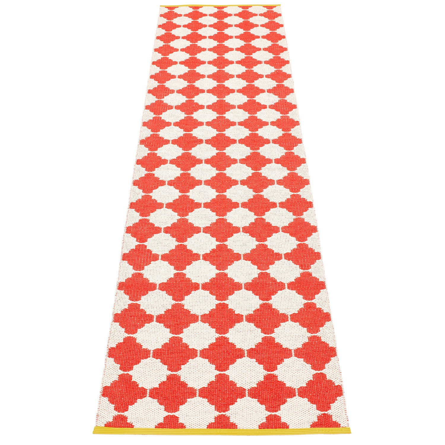 Pappelina, Marre matta 70x300 cm coral red / vanilla stripe