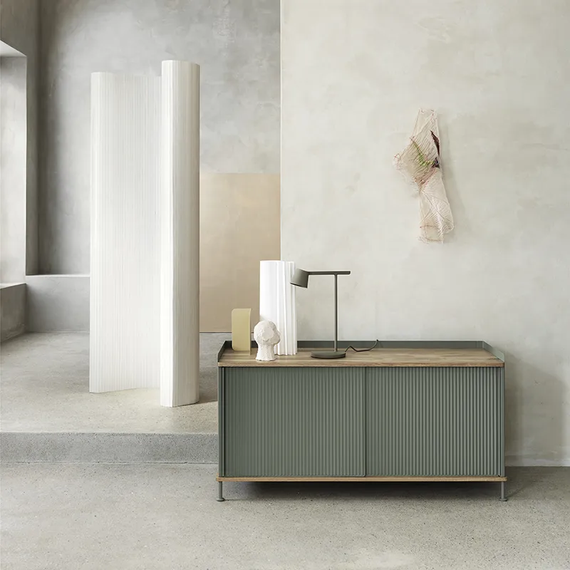 Muuto, Enfold Sideboard 124 x 45 cm  - Oiled oak Dusty Green view 2