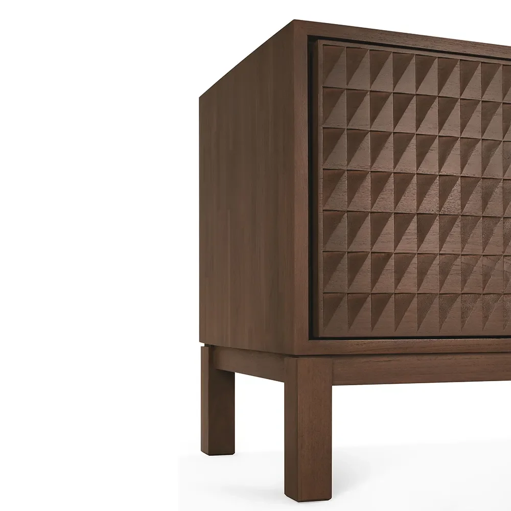 TV-bänk i teak Sono Light Brown L212 cm