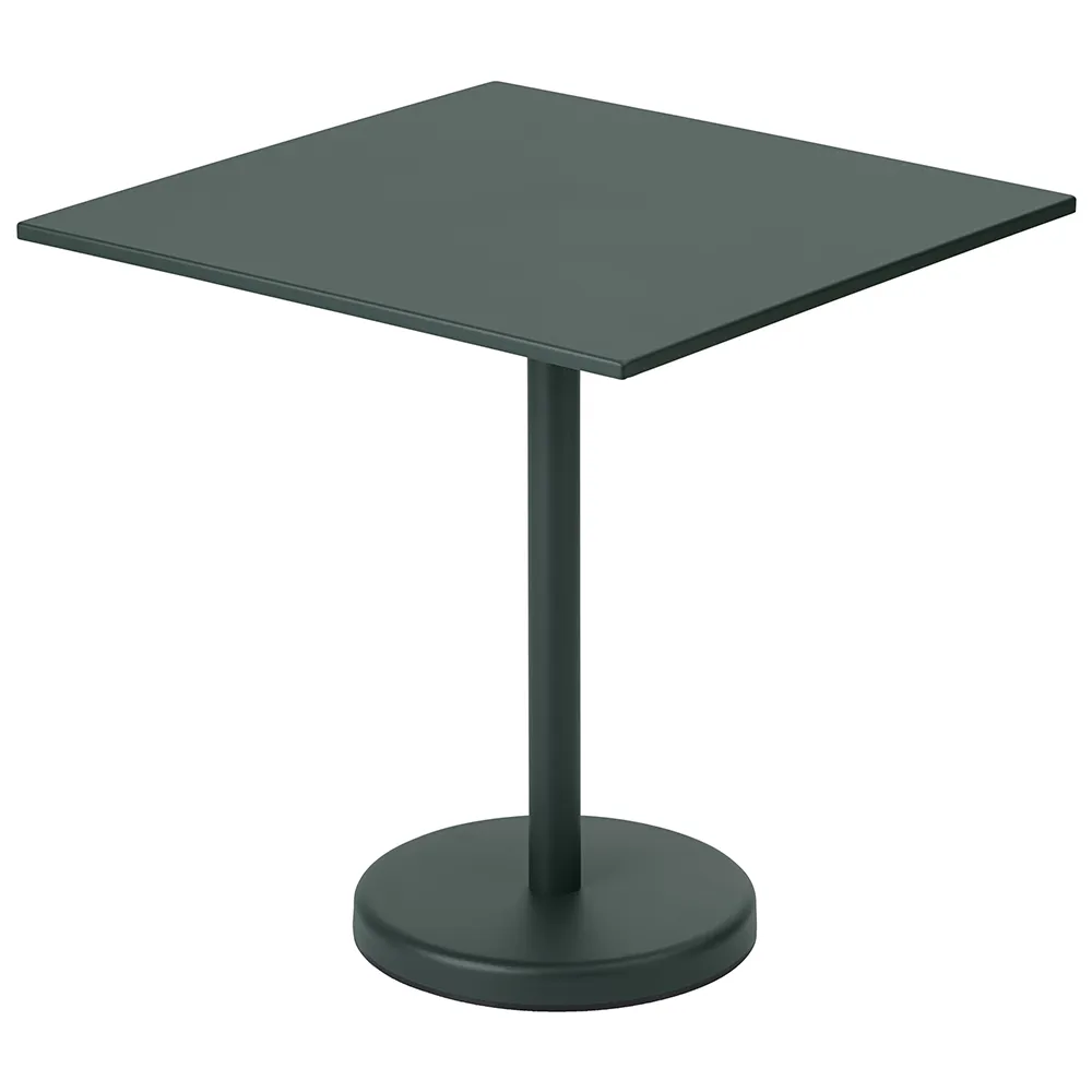 muuto, linear steel cafébord 70x70 cm dark green