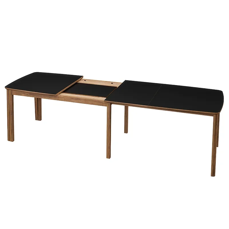 SM107 Matbord 101x160-316-368 cm Oljad valnot - Svart Nanolaminat.