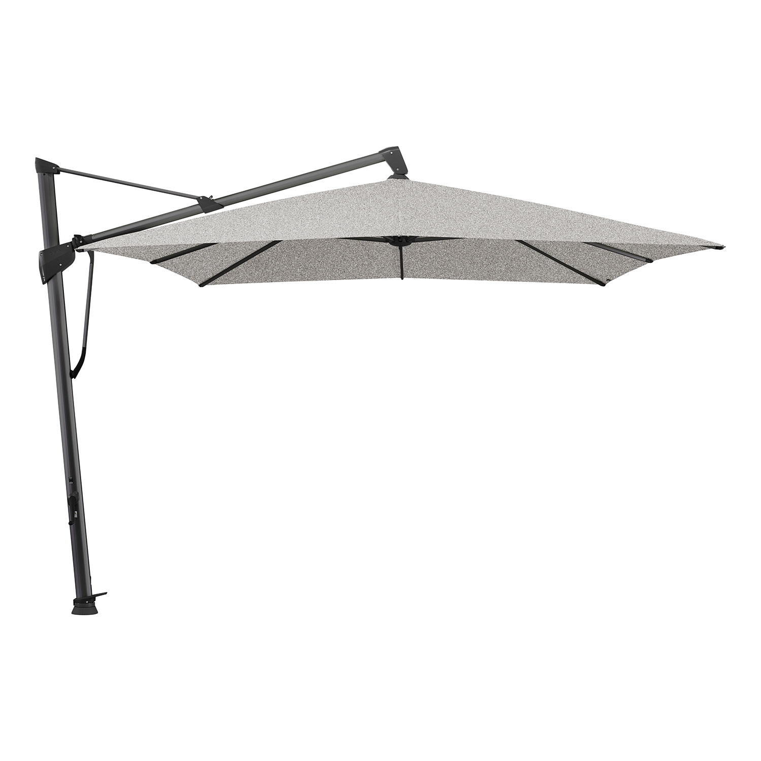 Glatz Sombrano S+ frihängande parasoll 400×300 cm kat.5 antracite alu / 652 silver