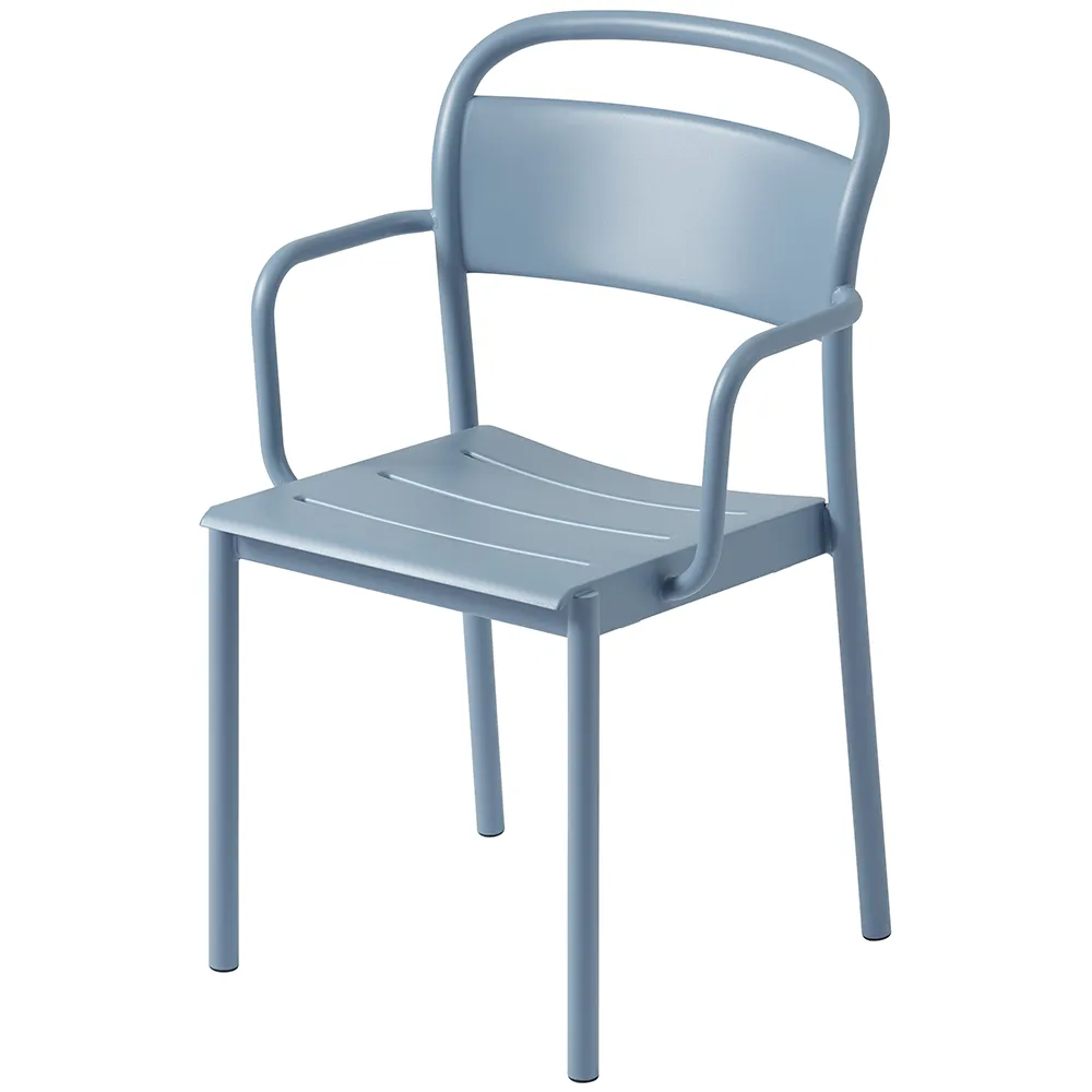 Produktfoto för Muuto - Linear Steel Armchair - Trädgårdsstol - Pale Blue - L55,4 x D54 x H85,1 cm