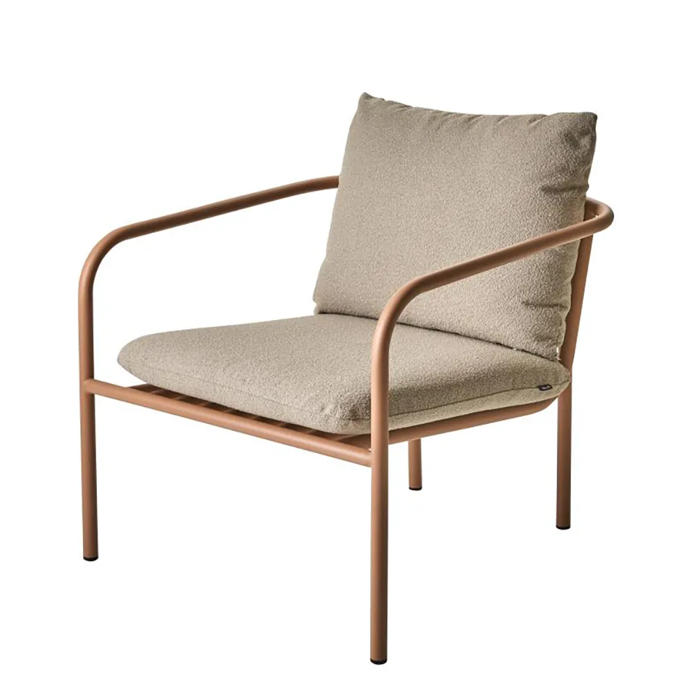 brafab, bendt fåtölj teddy beige/peach