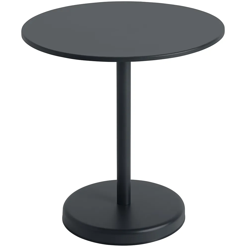 muuto, linear steel cafébord ø70 cm anthracite black