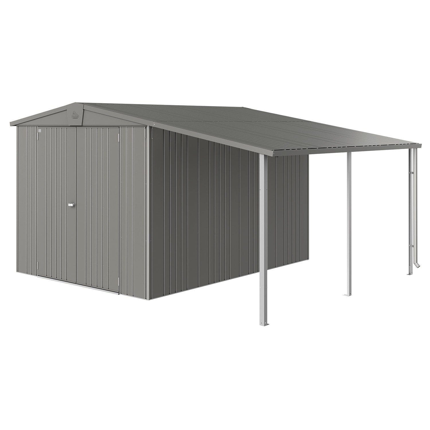 Europa sidotak trädgårdsskjul storlek 67 metallic kvarts-grå