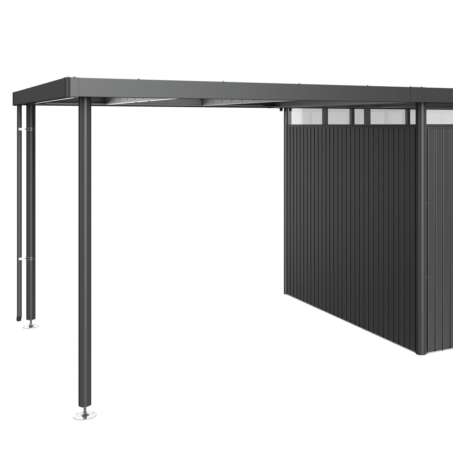 Biohort, Highline sidotak Trädgårdsskjul storlek h4 metallic mörkgrå Biohort