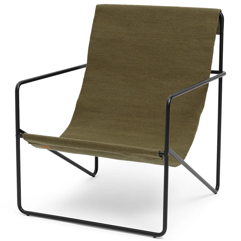 Produktfoto för Ferm Living - Desert Chair - Fåtölj - Olive / Black - W63 x H77,5 x D66 cm