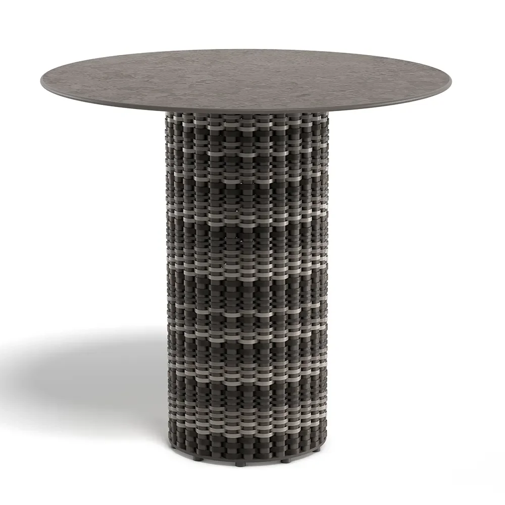 Dedon, MYMI bistro bord, Ø 80 cm, keramisk bordsskiva DLN black pepper 0317 myezra 0249